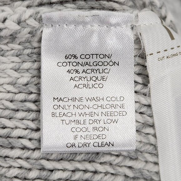 Ann Taylor LOFT Dress Womens Large Gray Cable Knit Cold Shoulder Sweater Knit - Picture 8 of 10